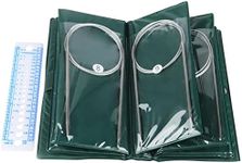 Aeelike Circular Knitting Needles 100cm Long, Circular Needles Set with Case and Needle Gauge, Metal Circular Knitting Pins for Beginners, Long Round Knitting Needles for Blankets Jumper Large Project