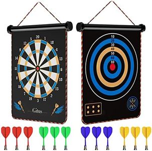 Gitus Magnetic Dart Board Indoor Outdoor Games for Kids with 12 Darts, Gifts for Teenage Boys Teen Boys Gift Ideas Gifts for Boys 8 9 10 11 12 13 14 Years Old Game Room Decor