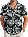 COOFANDY Men's Button Down Hawaiian Shirts Short Sleeve Floral Tropical Aloha Shirt Casual Summer Shirt