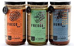 La Fundidora Traditional Mexican Salsas, Authentic Recipe, Smooth Style Sauce, Small Batch, All Natural, No Preservatives (Trio Fuego) (Fresca, Fuego, Humo)