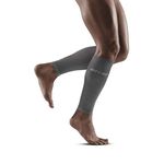 CEP Men’s Calf Compression Running Sleeves | Running Ultralight Calf Sleeves, Grey/Light Grey, 4