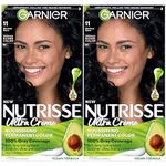 Garnier Hair Color Nutrisse Nourishing Creme, 11 Blackest Black, 2 Count