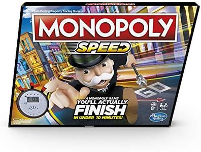 MONOPOLY - Speed Game - Fast Playing Monopoly Board Game - Play Time in Under 10 min - 2-4 Player - Family Board Games and Toys for Kids - Girls and Boys - Ages 8 +