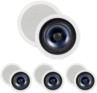 Polk Audio RC60i 2-Way Premium in-Ceiling 6.5" Round Speakers, Set of 2 Perfect for Damp and Humid Indoor/Outdoor Placement - Bath, Kitchen, Covered Porches (White, Paintable Grille) (Pack of 4)
