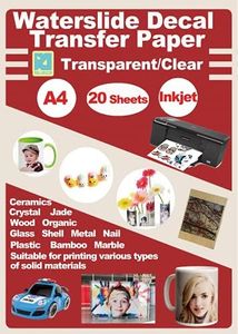 Rolurious 20 Sheets DIY A4 Inkjet Waterslide Decal Transfer Paper Sheets Transparent Clear for Inkjet Printer