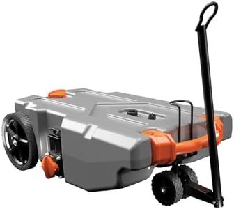 Camco Rhino 36-Gallon Portable RV Tote Tank | Features No-Flat Front Steerable Wheels, Removable 24-inch Tow Bar, and Built-In Gate Valve (39007)