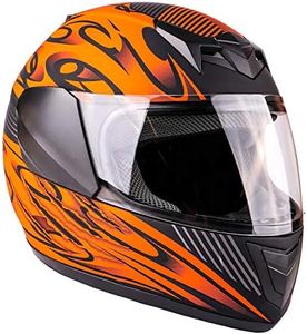 Typhoon Youth Full Face Motorcycle Helmet Kids DOT Street - Matte Orange (Medium)