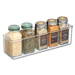 iDesign AFFIXX Plastic Wall Mount Organizer Rack, Shelf for Kitchen, Bathroom, Office, Bedroom, Craft Room, 3" x 11" x 3.25", Clear, Large