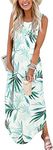 ANRABESS Women's Casual Loose Sundress Long Dress Sleeveless Split Maxi Dresses Summer Beach Dress with Pockets, 01 Floral Green, Small