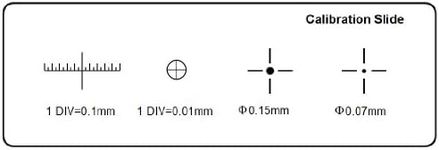 Microscope Stage Micrometer Calibration Slide (TCM-H) with 4-Scales and 0.01mm Line Resolution