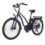 Bodywel Electric Bike, 26'' City Electric Bikes, E Bike Electric Bicycle with 36V 15Ah Removable Battery, LED Display, 7 Gears System Mountain Electric E-Bike for Adults (26 inch Black)