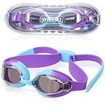 VENNNERLI Swimming Goggles，Boy's and Girl's Adjustable Anit-UV Anti-fog Anti-leakage Swim Goggle with Case,Gift for Kids(Purple)