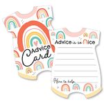Big Dot of Happiness Hello Rainbow - Baby Bodysuit Wish Card Boho Baby Shower Activities - Shaped Advice Cards Game - Set of 20
