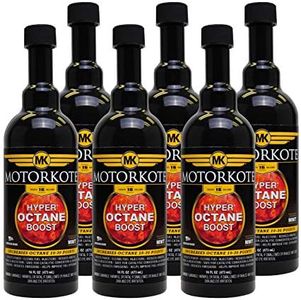 MotorKote Hyper Octane Boost, Octane Booster Fuel Treatment, Reduces Engine Knock 16 fl. oz, 6 Pack MK-10472-06