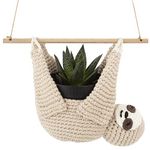 Encike - Home Decor Sloth Hanging Planters for Indoor Plants, Indoor/Outdoor Hanging Plant Holder, Plant Hanger Gift Idea for Sloth Lovers, Animal Wall Planter, 4 inch