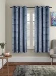 Amazon Brand - Solimo Polyester Velvet FOIL Window Curtains (Pack of 2, 5 FEET, Grey)