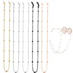 5Pcs Glasses Chain Sunglasses Chain Eyeglass Chain Long Sunglasses Strap Beaded Spectacles Cord Lanyard Glasses Strap Glasses String Eyewear Straps Reading Glasses Chain for Glasses Retainer Men Women