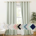 NICETOWN Sage Green Blackout Linen Curtains 95 inches Long, Grommet Full Light Blocking Extra Long Christmas Drapes for Nursery, Hall, Villa (2 Pieces, 52" Wide Each Panel)