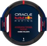 Red Bull Racing Steering Wheel Cover – Universal Fit, Perforated Leather with Cloth Grips, Sporty Design, Protects & Enhances Your Vehicle’s Style (RBSWC002BR)