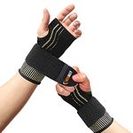 NeoAlly Copper Wrist Sleeves for Pain Relief Adjustable Wrist Support Compression Brace for Carpal Tunnel, Arthritis, Tendonitis, Bursitis and Wrist Sprain, Medium (Pack of 2)