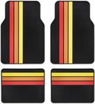 Car Floor Mats, Front and Rear, Universal Fit, Black Rubber (Mats-2-yellow)