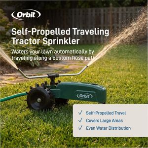 Orbit Traveling Sprinkler – Green Lawn Watering System