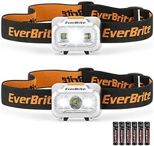 EverBrite LED Headlamp, 4 Lighting Modes, Pivoting Head with Adjustable Headband, IPX4 Water Resistant Perfect for Running, Camping and Hiking, 3 AAA Battery Powered(2 Pack)