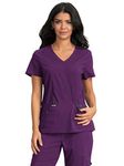 Koi Basics KOI373 Women's Scrub Top Eggplant 2XL