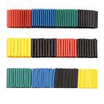 164Pcs Polyolefin Heat Shrink Tubing Kit Electric Insulation Heat Shrink Wrap Cable Sleeve 8 Specifications 5 Colors