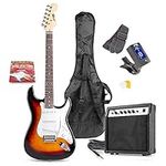 Max GigKit Full Size Electric Guitar Starter Kit inc 40W Combo Amplifier, Digital Tuner, Gig-Bag, Strap, Strings, Picks and Cable, Sunburst