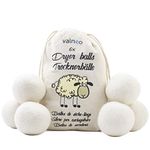 VALNEO 6 Dryer Balls - Made of Natural Sheep Wool for Laundry Tumble Dryers - Natural and Reusable Fabric Softener Ball