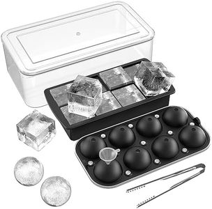 GGOW Large Ice Cube Tray for Whiskey: Ice Ball Maker for Cocktails - Large Ice Trays for Whisky Ice Sphere - Big Ice Cube Maker for Bourbon Square Ice