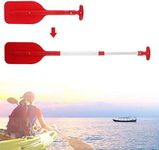 2PC Boat Oars Telescopic Paddle Aluminum Kayak Paddles Adjustable Length Canoe Paddle with Anti-Slip Grips Emergency Telescoping Plastic Collapsible Boat Paddle for Kayak, Canoe,Inflatable Boat Dinghy