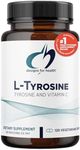 Designs for Health L-Tyrosine 1200mg - Tyrosine + 100mg Vitamin C Supplement - Dopamine Precursor Amino Acid, Non-GMO (120 Capsules)