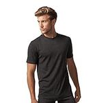 Woolove Men's 100% Merino Wool Short Sleeve Baselayer T-Shirt (Charcoal Grey, XX Large)