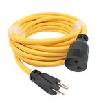 Parkworld 885729 NEMA 6-15 Extension Cord 6-15P to 6-15R (T Blade Female Also for 6-20R Adapter) 250V, 20A, 5000W (25FT)