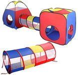 EocuSun Kids Play Tent Playhouse Crawl Tunnel Ball Pit Indoor Outdoor Playground with Zipper Storage Bag for Boys Girls Babies Toddlers Children Tent