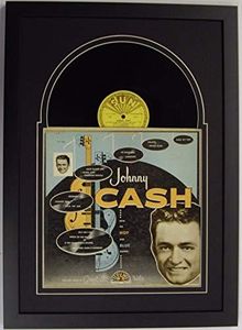 Record Album LP Frame Display Featuring Solid Wood Black Frame Juke Box Style Design (Black/wc)