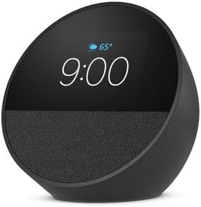 Amazon Echo Spot (newest model), Great for nightstands, offices and kitchens, Smart alarm clock with Alexa, Black