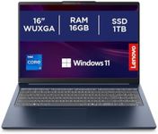 Lenovo IdeaPad Slim 5 | 16 inch WUXGA 1200p Laptop | Intel Core i7-13620H | 16GB RAM | 1TB SSD | Windows 11 Home | Cosmic Blue