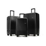 MOKOBARA Iconic Range The Set of 3 Polycarbonate Hard Shell Luggage 79Cms Cabin, Small Medium & Large Size German Makrolon Black, 8 Spinner Wheels Suitcase Trolley, Hinomoto Wheels (Crypto)