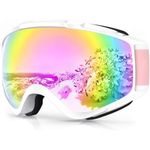 Findway Ski Goggles, Snow Snowboard Goggles for men Women Youth, Revo Pink