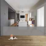 120 Inch Retractable Baby Gates Indoor and Outdoor Extra Wide Baby Gate for Large Openings Extra Long Baby Gate for Doorway Extra Large Retractable Dog Gate for Stairs Outdoor Deck Gate Pet Gate