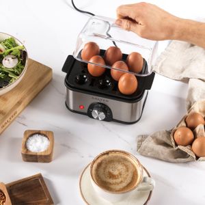 Salter Electric Egg Boiler, 8-Egg Cooker – Soft, Hard & Poached, Silver