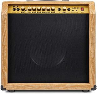 LyxPro 60 Watt Electric Guitar Amplifier | Combo Solid State Studio & Stage Amp with 10” 4-Ohm Speaker, Custom EQ Controls, Drive, Delay, ¼” Passive/Active/Mic Inputs, Aux In & Headphone Jack -Natural
