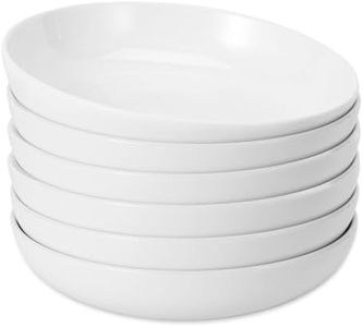 Takywep 4 Pack Pasta Bowls, 22oz Salad Bowls Soup Bowls Large Pasta Serving Bowl Porcelain Pasta Plates Wide and Shallow Bowls Set, Microwave Dishwasher Safe, White