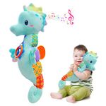 Fuzqq Baby Toys 0-6 Months,Infant Musical Stuffed Animals Soft Toy with Bright Colors,Crinkle Sound Paper, Multi-Textures & Rattles,Baby Newborn Toys for 0 3 6 9 12 Months Boy/Girls Gift(Blue)