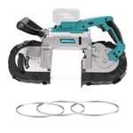 ONEMANA 5 inch Cordless Band Saw，20V MAX Cutting Capacity Brushless Metal Band Saw,Not Hot Sparks, Portable Band Saw for Deep Cut with 6 Speeds Adjustable（Tool Only）