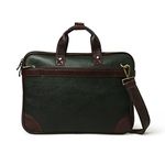 ADYAN 15 inch Leather Briefcases for Men and Women Laptop Bag Business Travel Messenger Bag Vintage Leather Best Office Satchel Bag, Dark Green, Medium