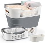 HAUNDRY Plastic Laundry Basket Set,